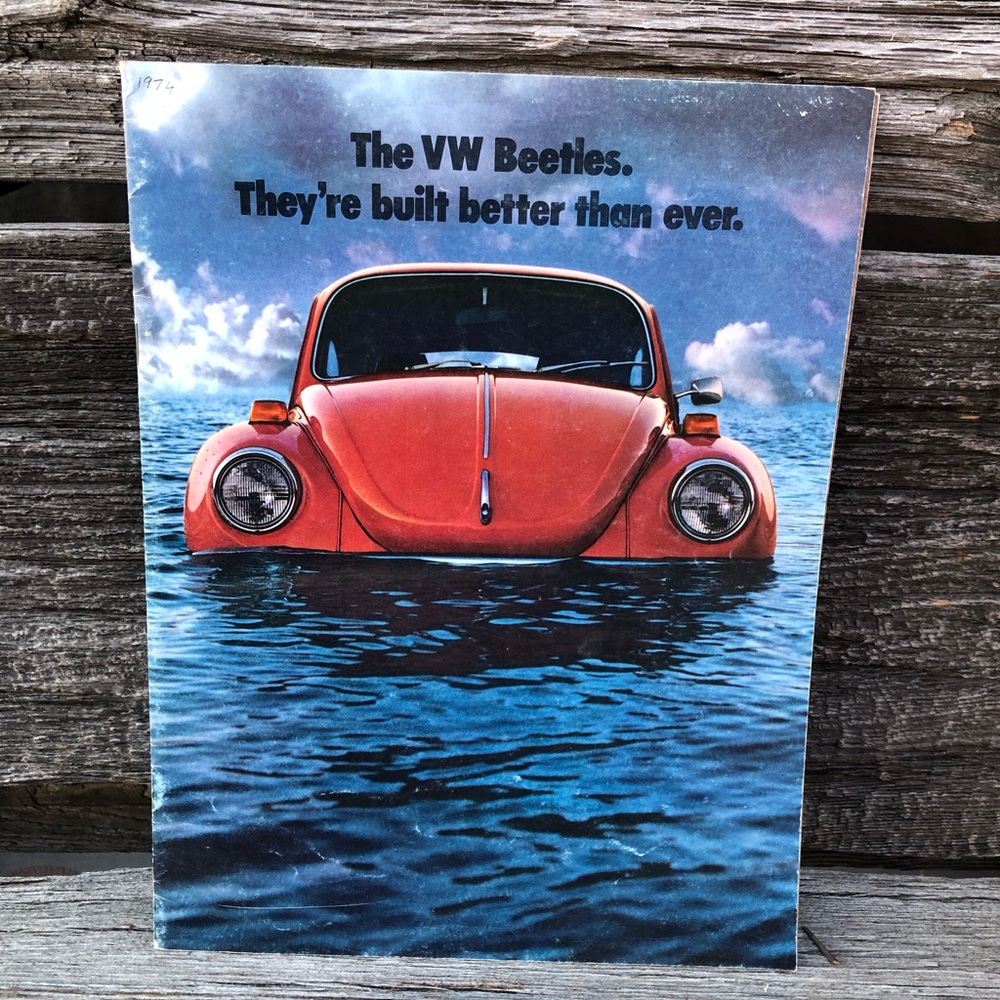❤️1974 Volkswagen Beetle dealer brochure Advertising sales VW 70s 1970s Bug 🤎